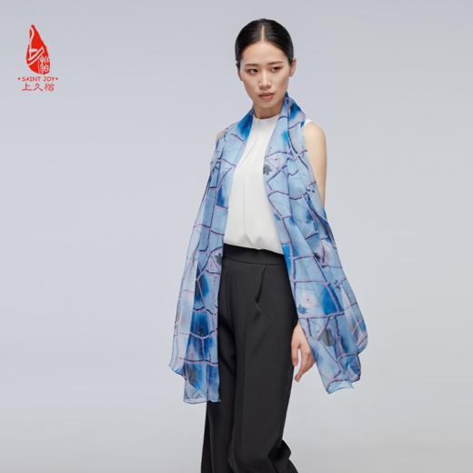 SAINTJOY/上久楷夏季真丝长巾 桑蚕丝  落花韵  CJS22077 商品图6