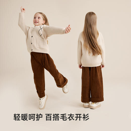 fx-【高弹包芯纱】儿童百搭菱格提花毛衣开衫PQMY2310 商品图1