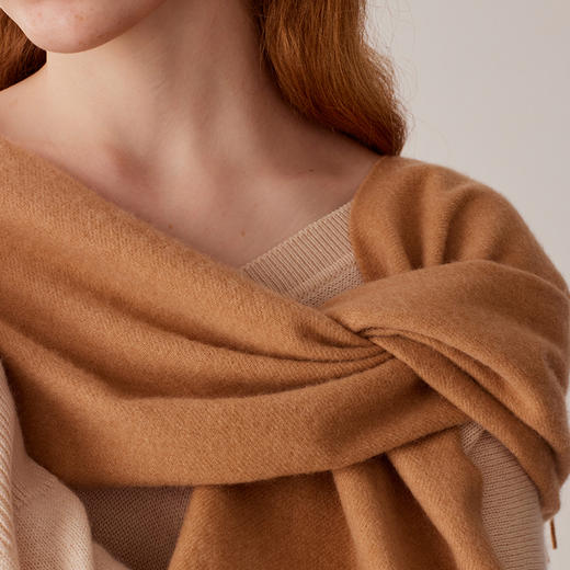 Johnstons of Elgin超精细美利奴羊毛围巾 纯色 商品图3