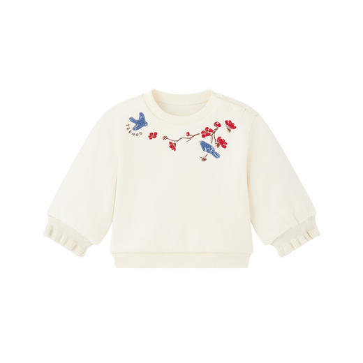 【商场同款】英氏女童卫衣秋冬新国风刺绣卫衣仿羊羔绒保暖 商品图4