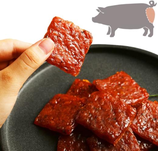 【乐田町吊龙猪肉脯】💥盒马同款，东方甄选推荐🥩比脸还大的猪肉脯👉 100%原切里脊肉~不干不柴 👉2袋潮汕猪肉脯仅需💰32.9元！ 商品图1