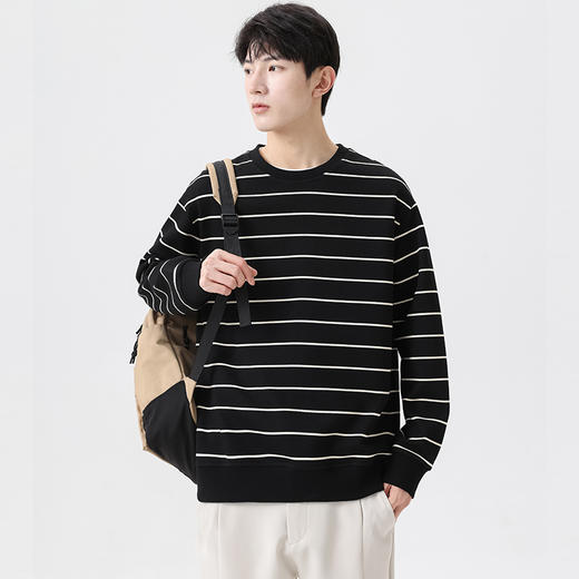 【一口价】【新款DSL】大依优型大码男装雷萨卫衣加肥加大号套头胖子圆领潮流休闲长袖上衣 商品图6