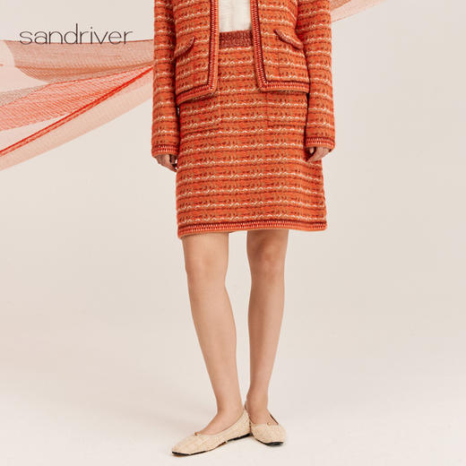 羊绒桑蚕丝小香风女半裙SJF95W491A 商品图0