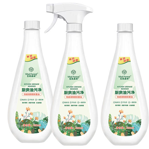 生机森林油污净520ml/瓶*5瓶（送2个泵头） 商品图3