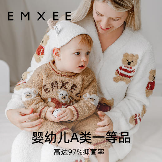【宝宝服饰】EMXEE嫚熙婴童半边绒连身衣 商品图4
