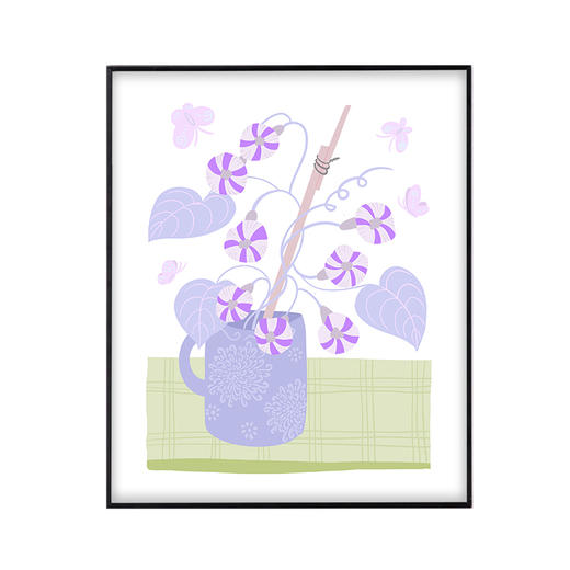 多喜爱布艺装饰画 小清新法式风抽象花卉组合挂画cs 商品图8