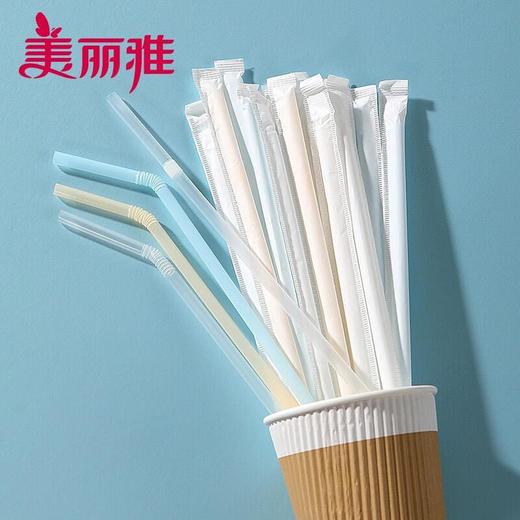 美丽雅 弯头吸管 50支/袋 商品图0