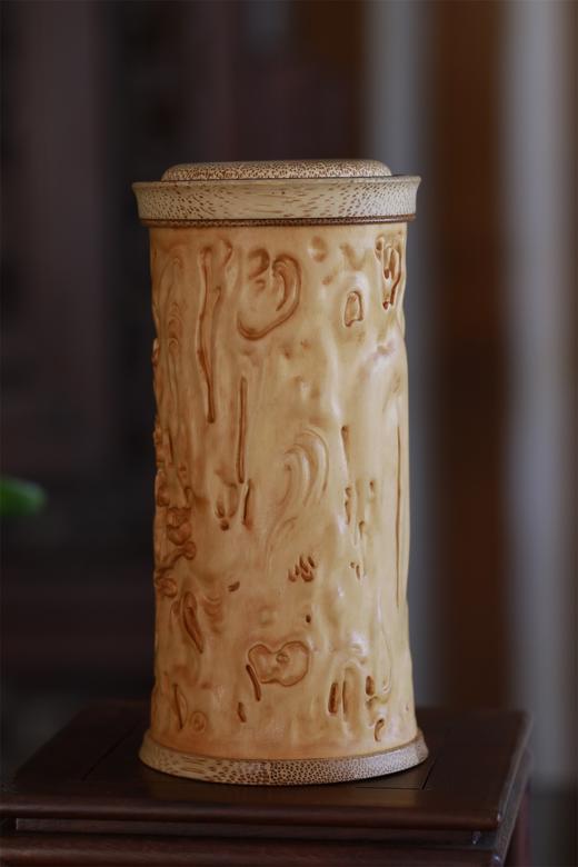 梅花°黄杨木精工茶叶罐 商品图1