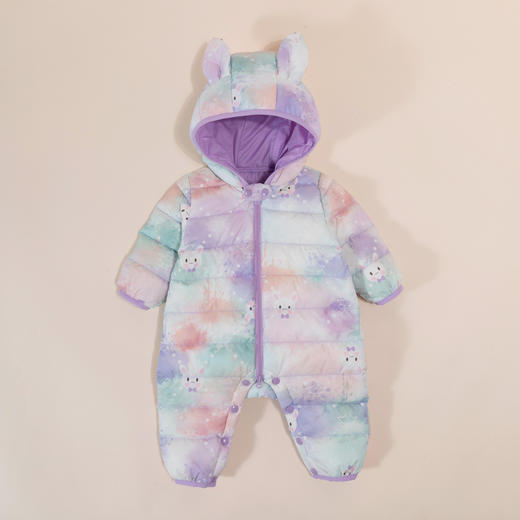 贝贝怡童装冬季婴儿渐变色印花羽绒服宝宝保暖舒适连体衣234L2059
 商品图0