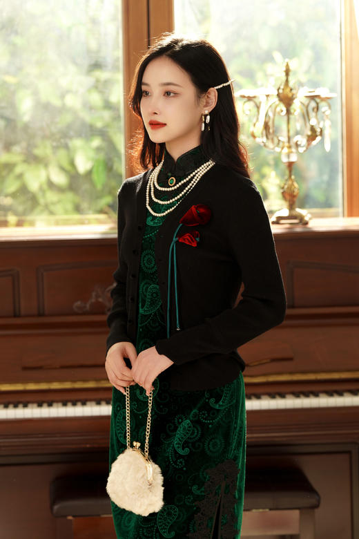 逸红颜明月优选#<爆款三团>『晚盈』让人无法抗拒的立体马蹄莲针织开衫，千金归来既视感！ 商品图5