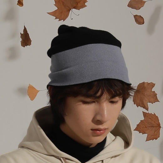 OADB/A14488A002/三种戴法条纹针织帽 商品图1