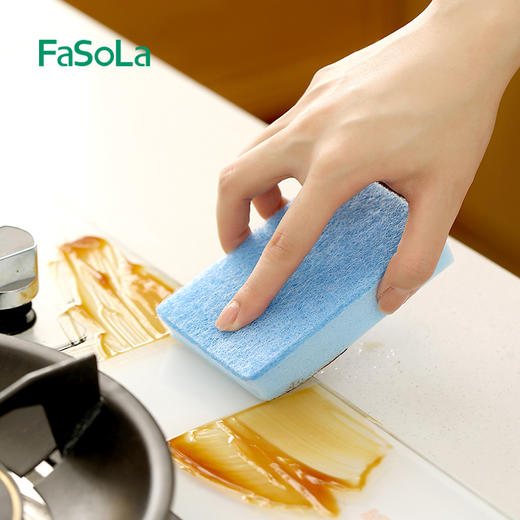 FaSoLa 双面百洁布海绵擦 厨房清洁用品加厚刷锅洗碗去污海绵 商品图11
