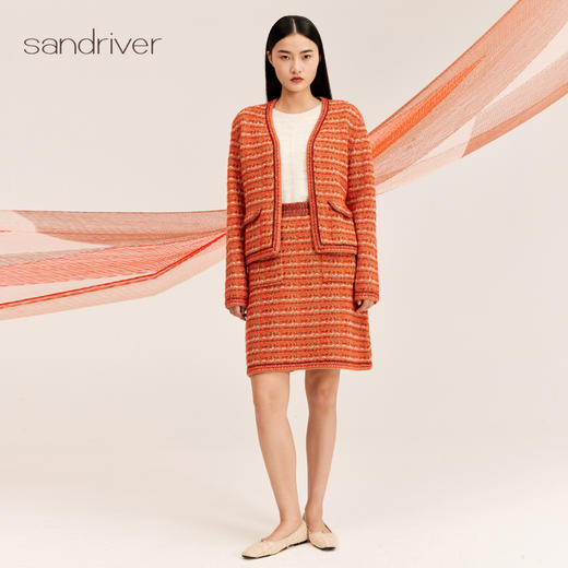 羊绒桑蚕丝小香风女半裙SJF95W491A 商品图3