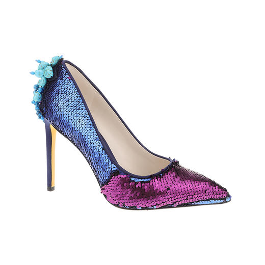 sheme高原狂想曲系列双色珠片面料可随意变幻趣味女士高跟单鞋可定制 商品图4