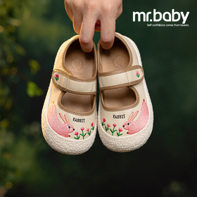 mrbaby童鞋皮鞋原创手绘刺绣女童鞋2023秋新款卡通圆头软底小宝鞋
