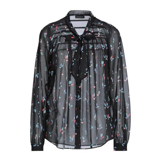 【特价商品不退不换】E ARMANI 女衬衫  INC1BTI9926-099 纯黑色.100%POLYESTER 商品图0