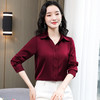 KQL-新款秋装气质OL职业缎面仿真丝长袖衬衫 商品缩略图5