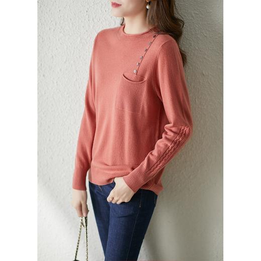 【现货7天】羊绒针织打底衫女2023春季新款洋气套头设计感女士毛衣外穿 商品图3