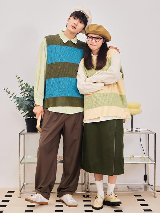 OADB/A23447A002/粗针条纹背心 商品图2