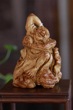 金蝉罗汉°竹雕摆件12*9cm