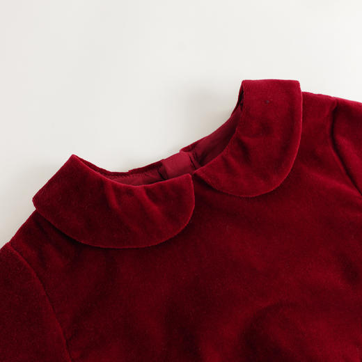 【马克珍妮 芦芙】秋冬装新款 娃娃领网纱丝绒连衣裙231578 商品图3