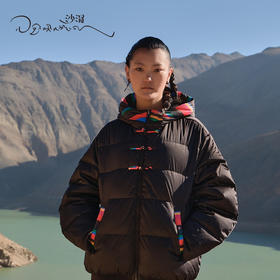 羊绒针梭相拼弯弯袖连帽鹅绒服SJF95W267W