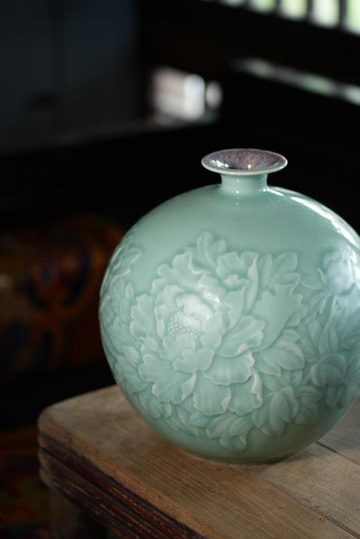 小牡丹石榴瓶  谈志坚制 商品图1