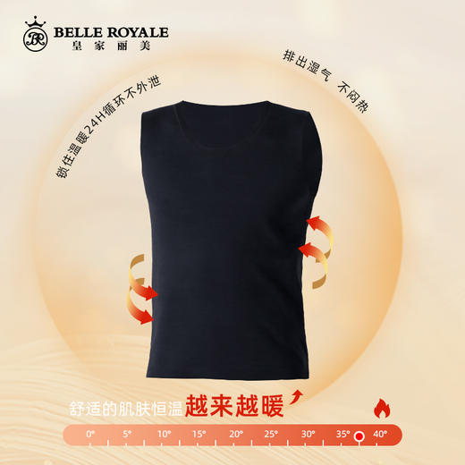 【79元2件，下单拍2】保暖背心男士羊绒蛋白秋冬季内穿薄款无袖打底保暖背心BNN8335 商品图1