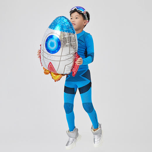 Leorrey乐拉男女童儿童健身衣运动跑步服秋冬训练滑雪打底保暖套装 商品图3