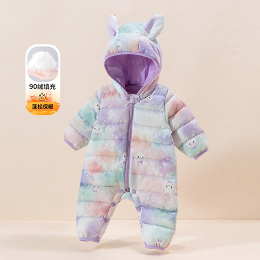 贝贝怡童装冬季婴儿渐变色印花羽绒服宝宝保暖舒适连体衣234L2059
 商品图3