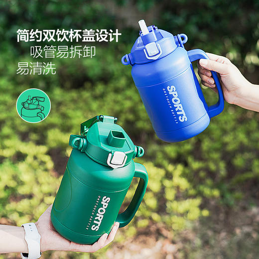 乐扣乐扣（LOCK&LOCK）小冰桶保温壶户外运动水杯大容量大肚杯吸管双饮 LHC3326 商品图3