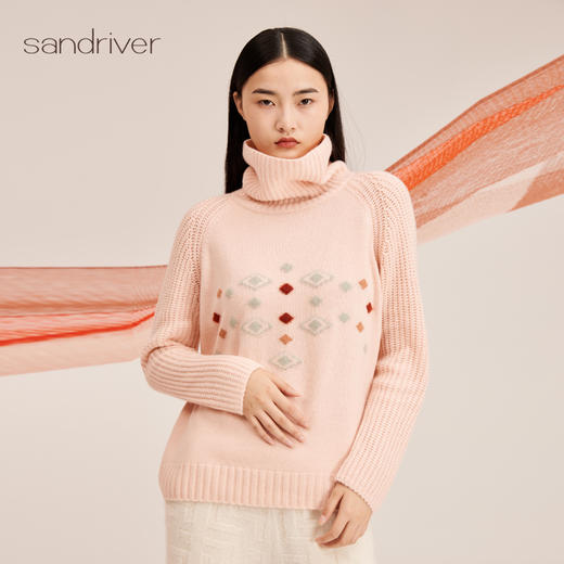 羊绒樽领提花女套衫SJF95W334K 商品图2