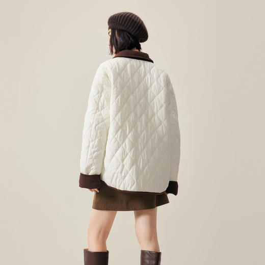 【严选】伊芙丽秋温柔感撞色翻领感衬衫式短款羽绒服1E9980201 商品图4