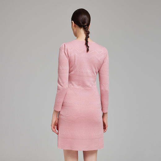 NG636斯尔丽2023秋季新款时尚提花针织小香风感装饰口袋修身显瘦连衣裙 商品图1
