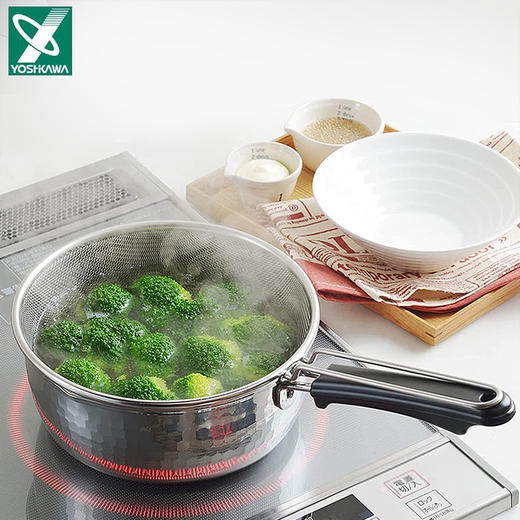 吉川YOSHIKAWA日本进口304不锈钢雪平锅捞面网 漏网 筛网 商品图3