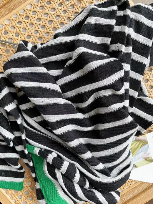 [必入单品] 噢蜜ooomeooo真丝羊毛条纹长袖针织衫 商品图10