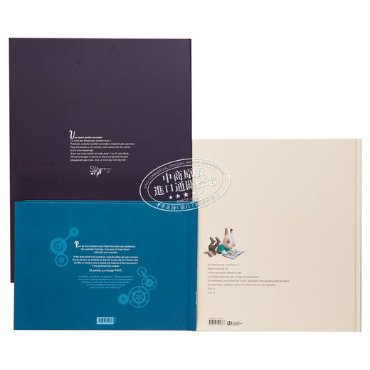 【中商原版】海贝卡朵特梅 兔子系列绘本 纸雕书 折页书3本套 附赠短暂一秒钟海报 法文原版 商品图1