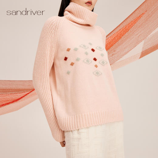 羊绒樽领提花女套衫SJF95W334K 商品图3