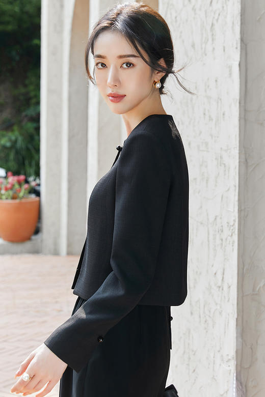 IWY/扶摇系列 秋季设计感国风盘扣短外套高腰宽松阔腿裤 FYC205+FYP205 商品图8