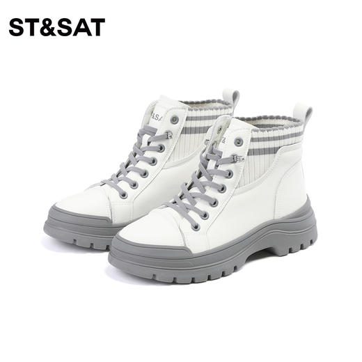 星期六潮酷拼色松糕底女靴SS34116438 商品图12