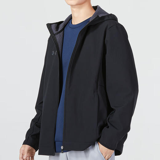 安德玛（Under Armour）秋冬外套男 梭织速干弹力运动服加绒保暖连帽夹克男 22600401 商品图0