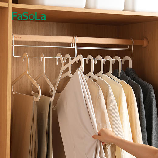 FaSoLa铁艺衣柜收纳挂架高低错位挂衣架家用省空间多功能挂衣杆 商品图5