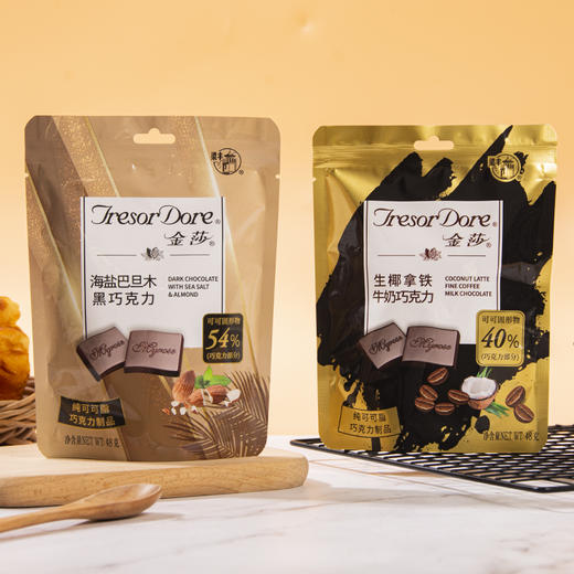 梁丰金莎生椰拿铁牛奶巧克力海盐巴旦木黑巧克力 商品图1