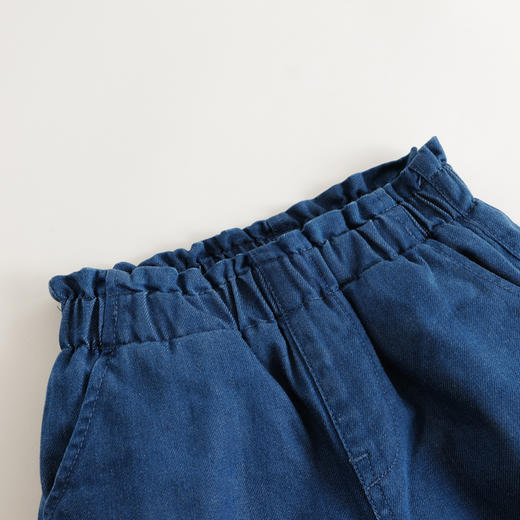 【马克珍妮 芦芙】秋冬装 纯棉花边腰夹棉牛仔直筒裤231995 商品图2