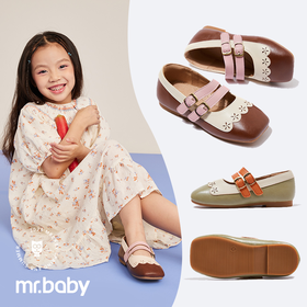 mrbaby女童小皮鞋2024春季新款儿童鞋幼儿园室内鞋百搭公主鞋软底