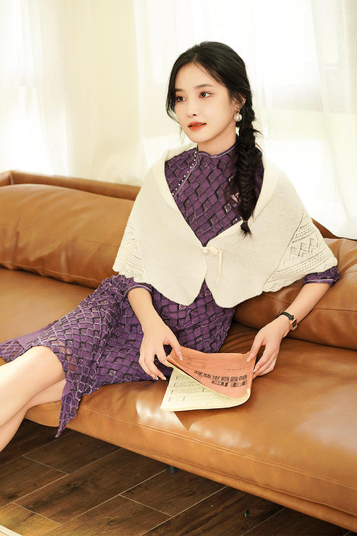 逸红颜明月优选,阿拉善顶级山羊绒披肩「婉君」 ,仿若民国富家千金从画里走出来 商品图6