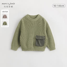 【城市户外】马克珍妮冬装新款 男童圆领扭花针织衫毛衣231933