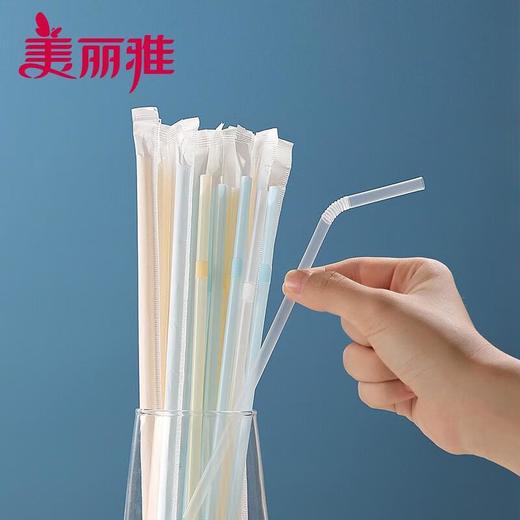 美丽雅 弯头吸管 50支/袋 商品图1