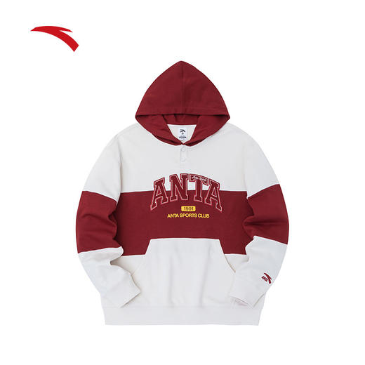 【L/XL/2XL断码】安踏优可丝连帽卫衣男秋季新款长袖休闲套头衫针织上衣152338702【库存有限，如无货将做退款，介意慎拍！】 商品图1