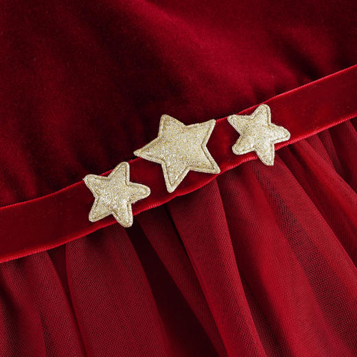 【马克珍妮 芦芙】秋冬装新款 娃娃领网纱丝绒连衣裙231578 商品图4